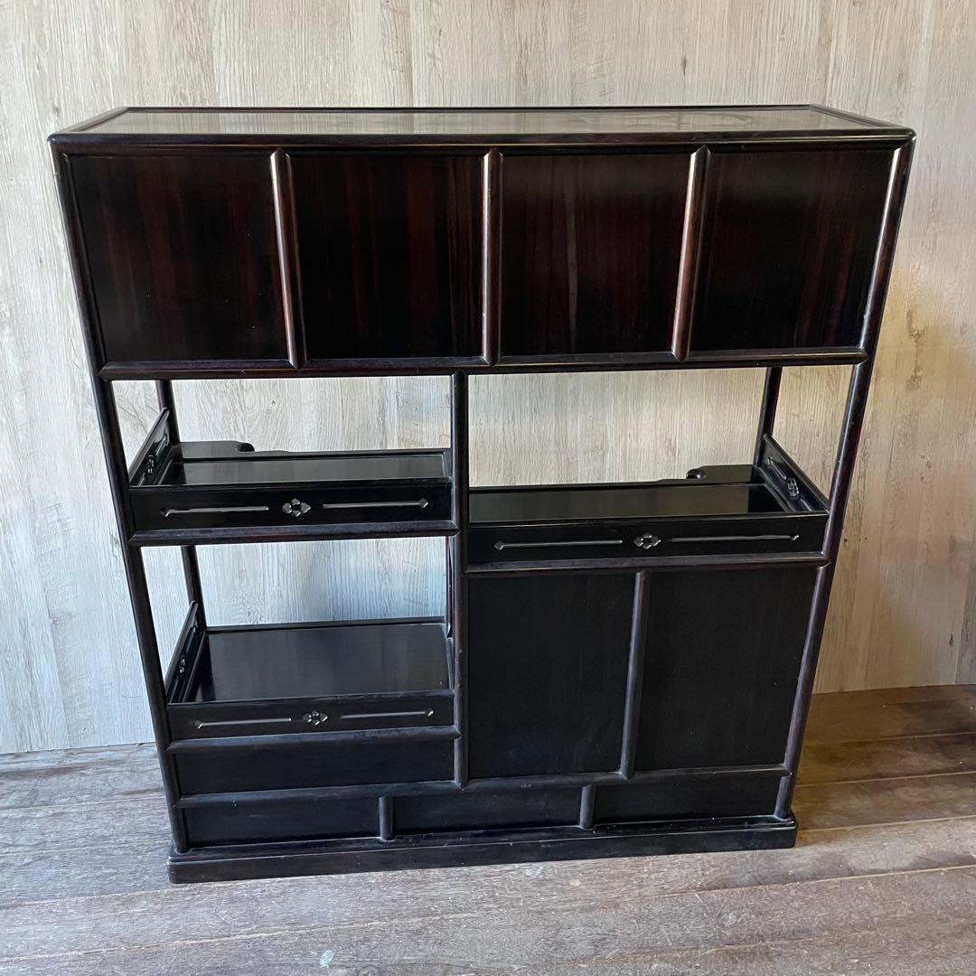 茶箪笥 水屋箪笥 飾り棚 茶棚　昭和レトロ 和製アンティーク 骨董 煎茶道具