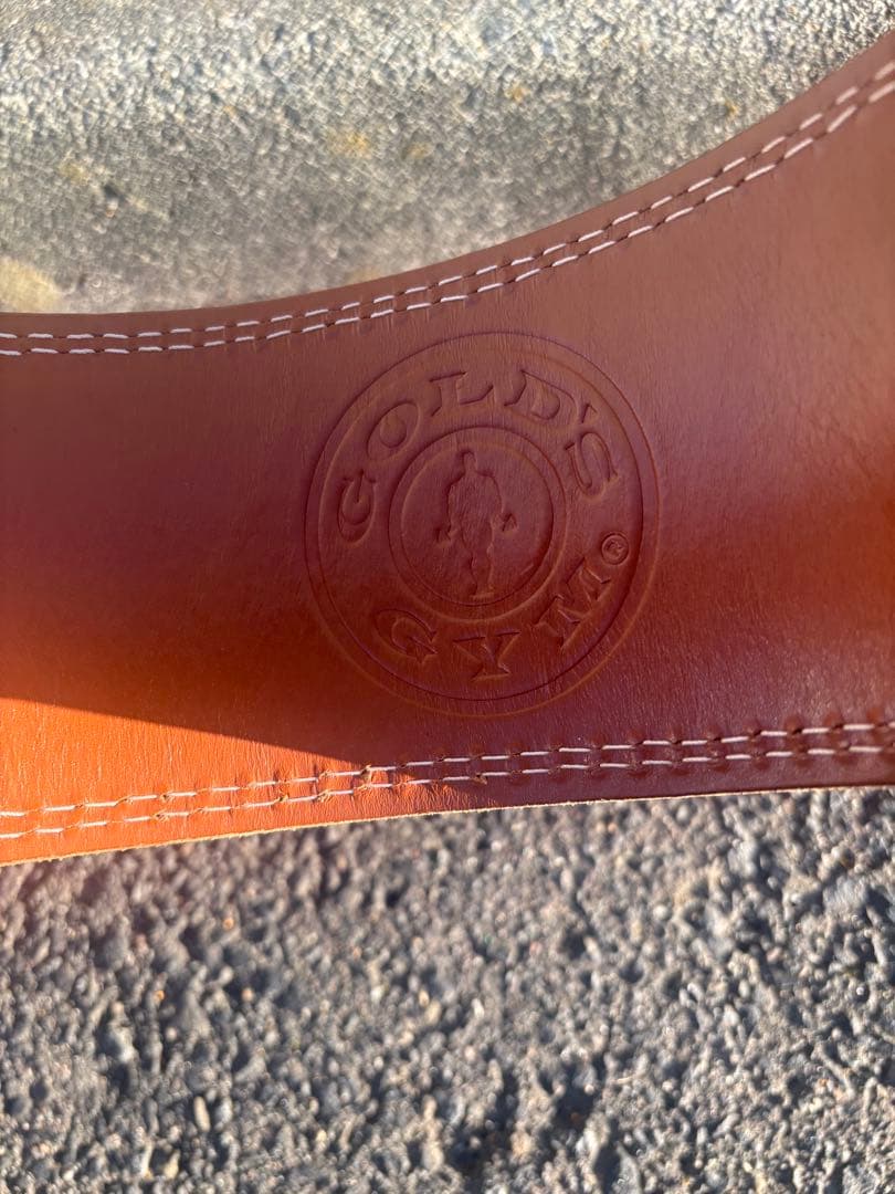 GOLD'S GYM レザー トレーニングパワーベルト S