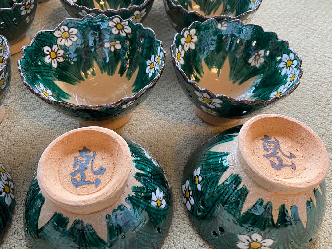 乾山写水仙向付5客　清水焼　新品未使用