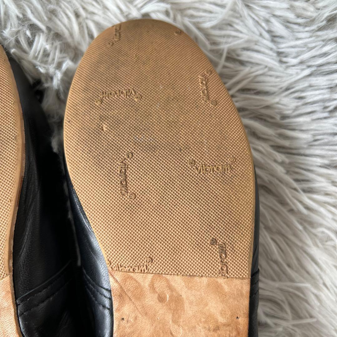 【美品】E.PORSELLI×FRAMeWORK 別注バレエシューズ ブラック