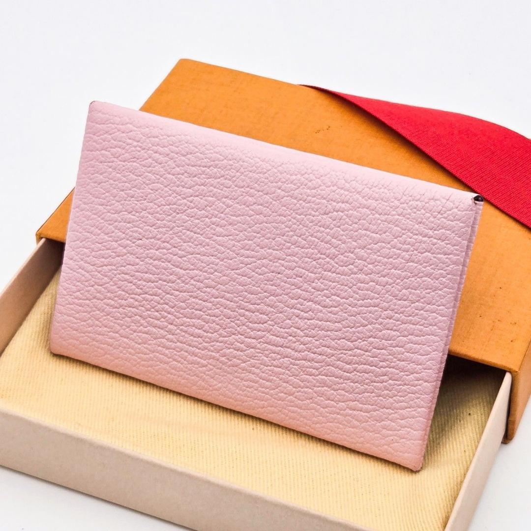 こねこママ カルヴィ ヴェルソ シェーブル 名刺入れ ピンク