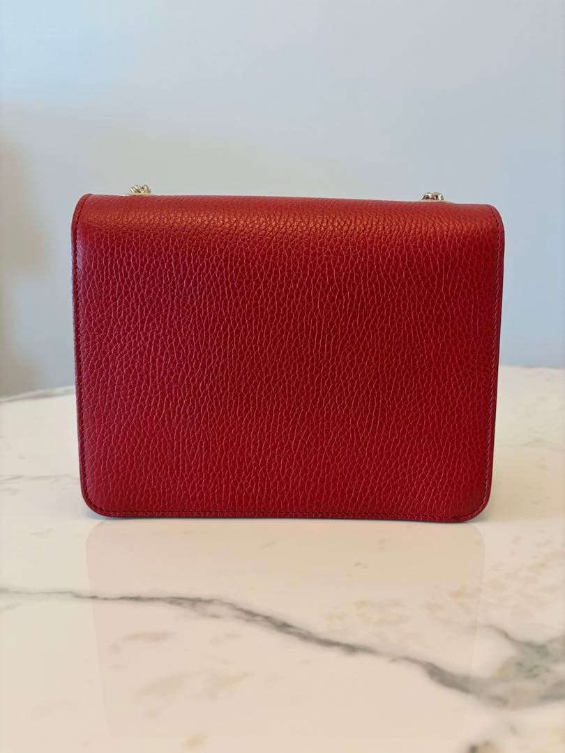 極美品✨GUCCI インターロッキング チェーンショルダーバッグ レッド