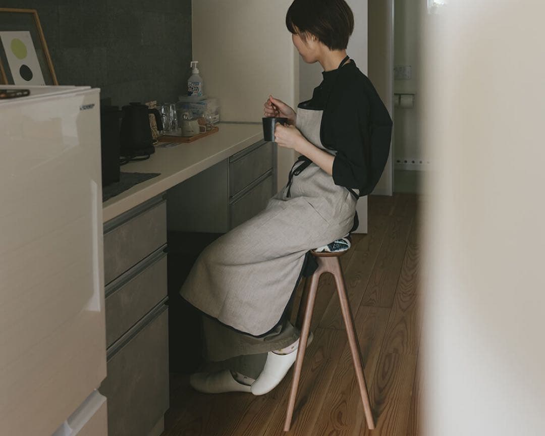 キッチンスツールNA(H630)＋ ミナペルホネンsky flower OR