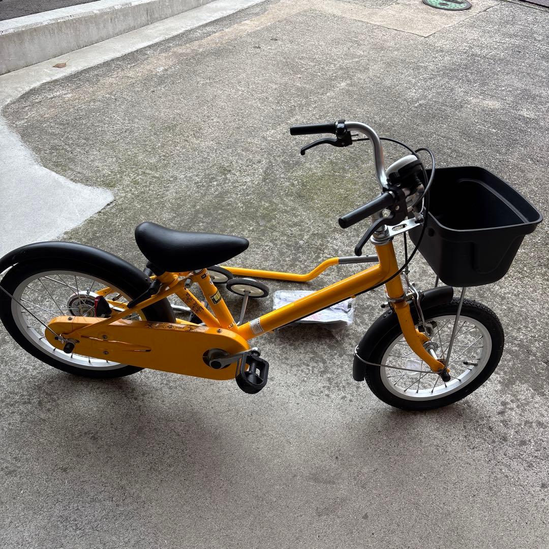 無印良品 子供用自転車 補助輪・押し棒付き 16インチ