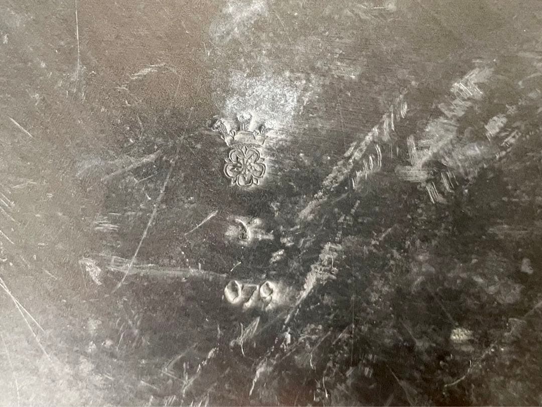 【レア希少】ピューターオクトゴナルプレート エタン フランスアンティーク19世紀