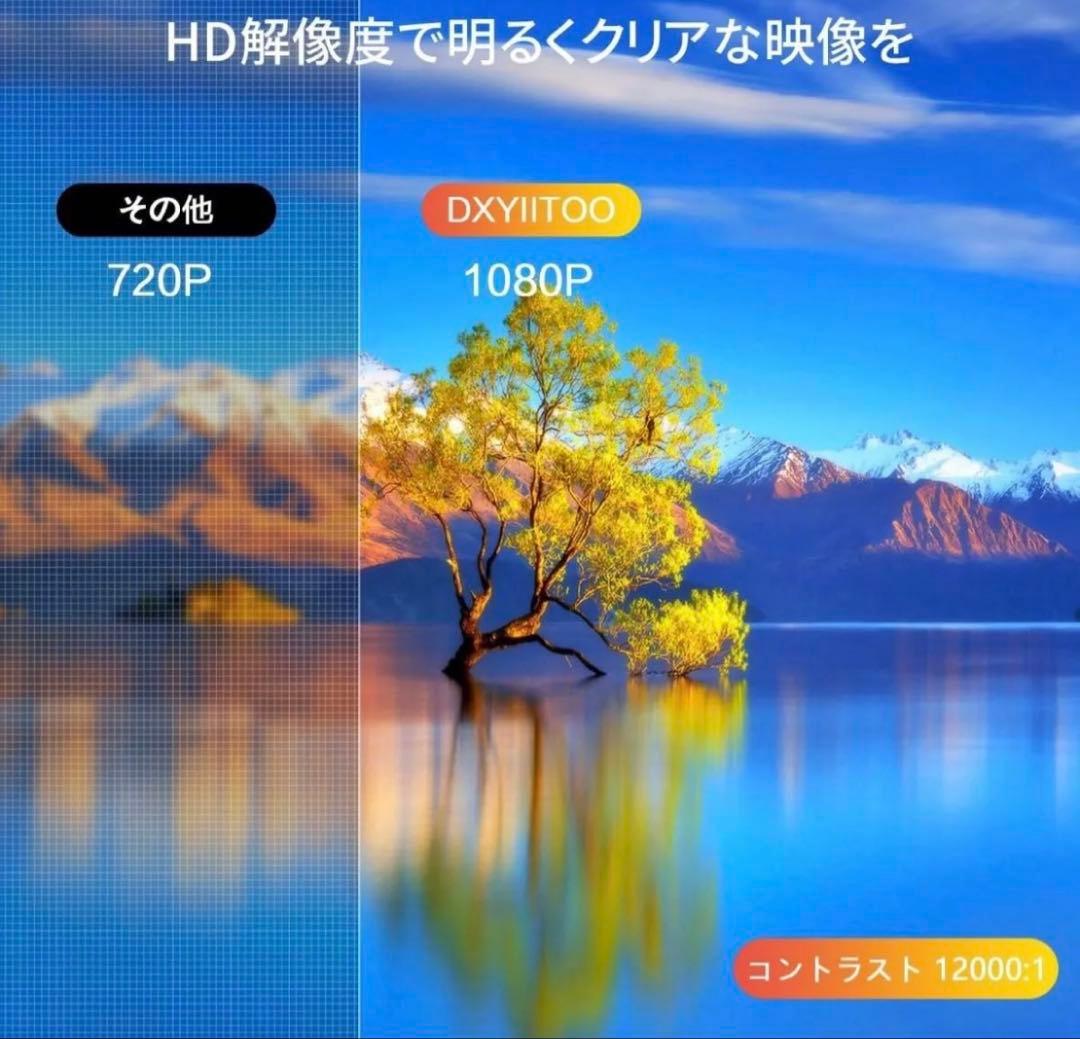 進級版【1080Pプロジェクター 20000LM】高輝度4k対応 プロジェクタ