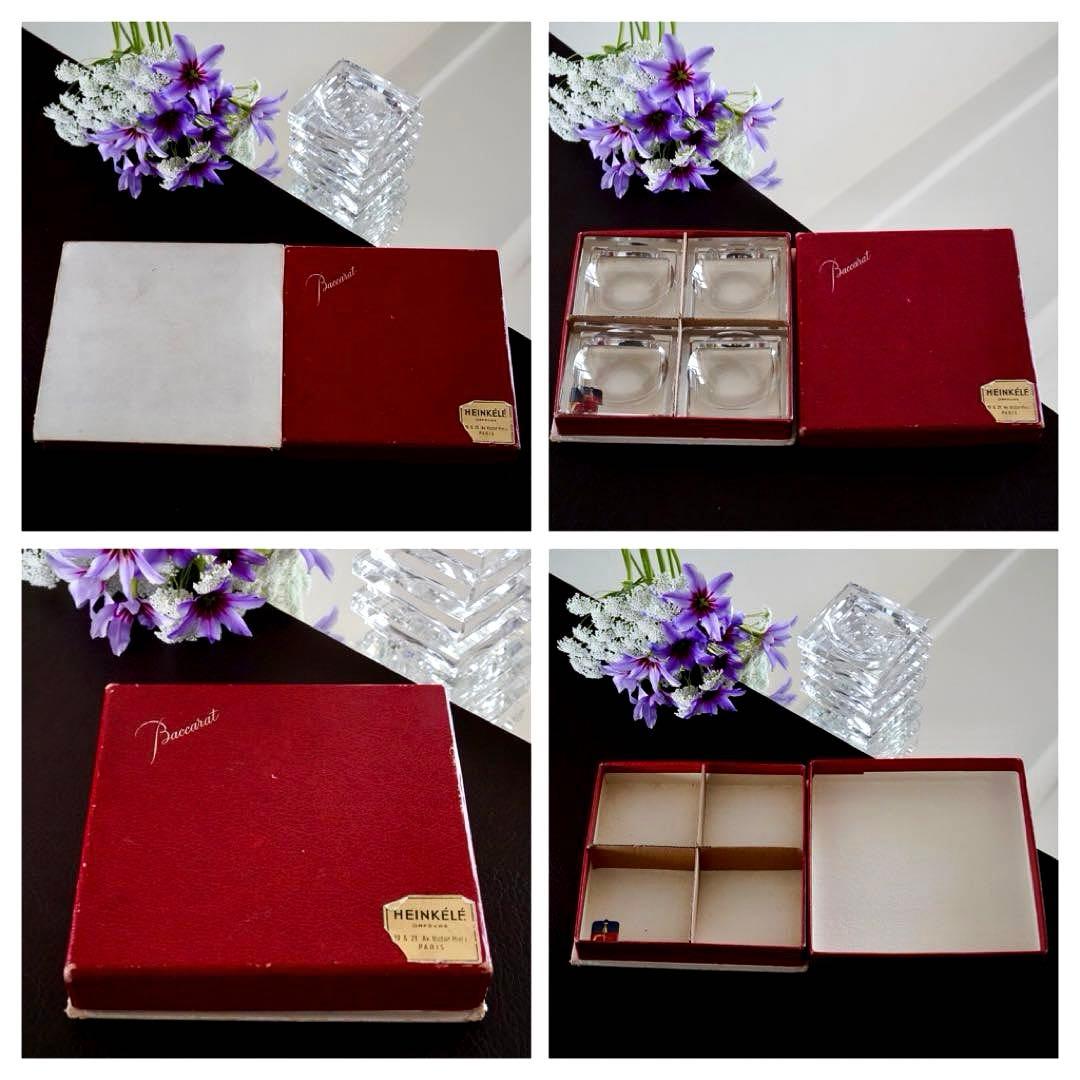 美品★オ－ルドバカラBACCARAT★バターディッシュ 皿★調味料 塩入れ★4客