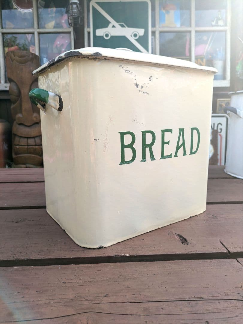 イギリス アンティーク ホーロー BREAD缶 【大】ブレッド缶　ブレッドケース