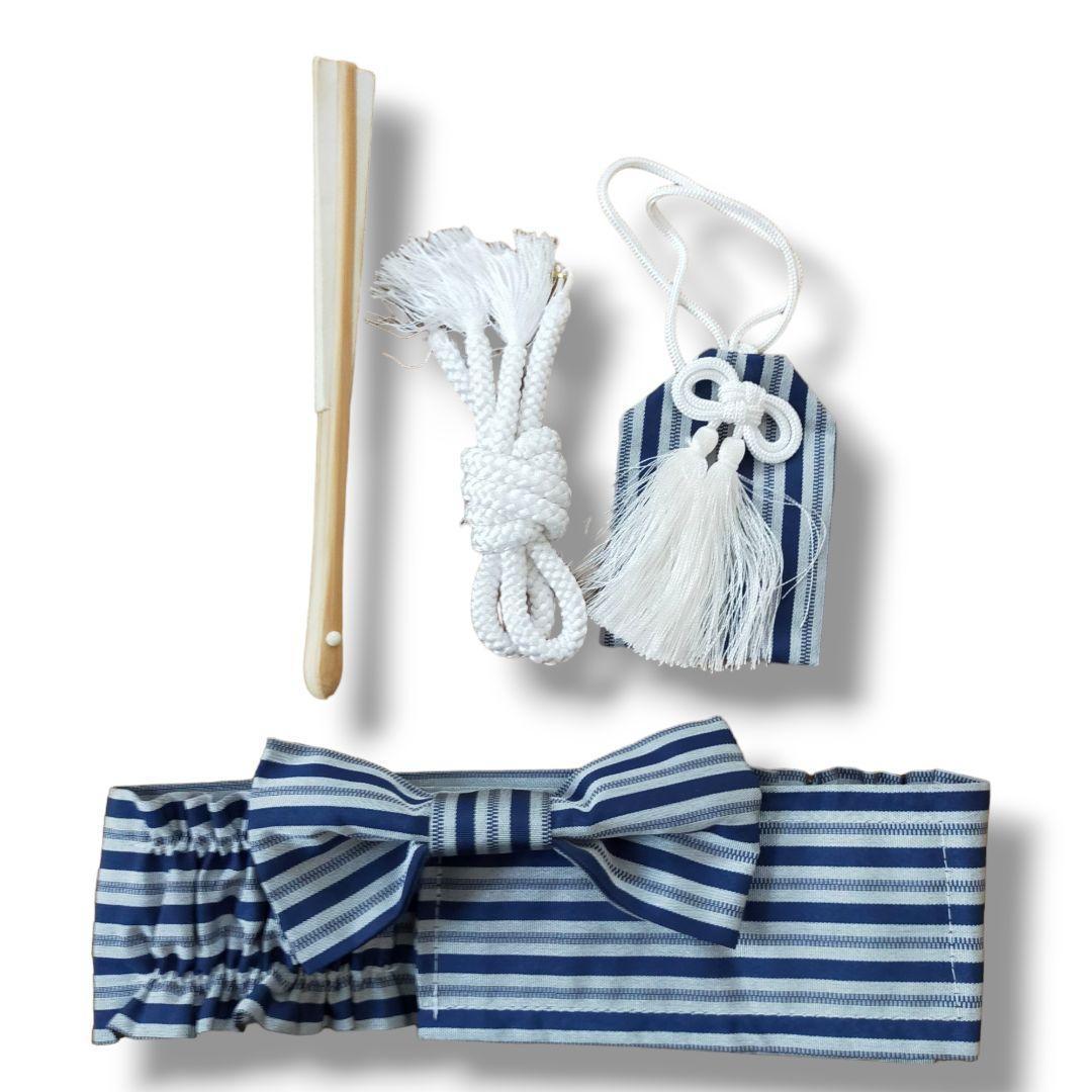 七五三 男の子 5歳 着物 セット 一式 紺 水色 ブルー 兜 几帳 0506