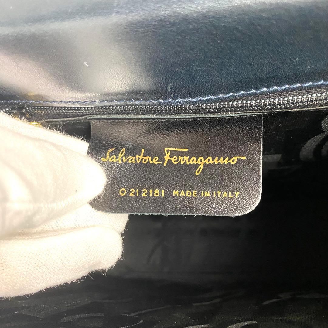 【美品☆人気】フェラガモ ガンチーニ ハンドバッグ 2way ブラック