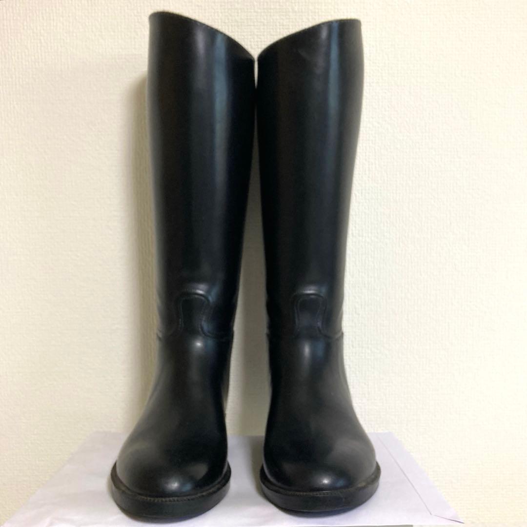 ◆AIGLE エーグル◆黒 ロングブーツ レインブーツ 乗馬 38・XL