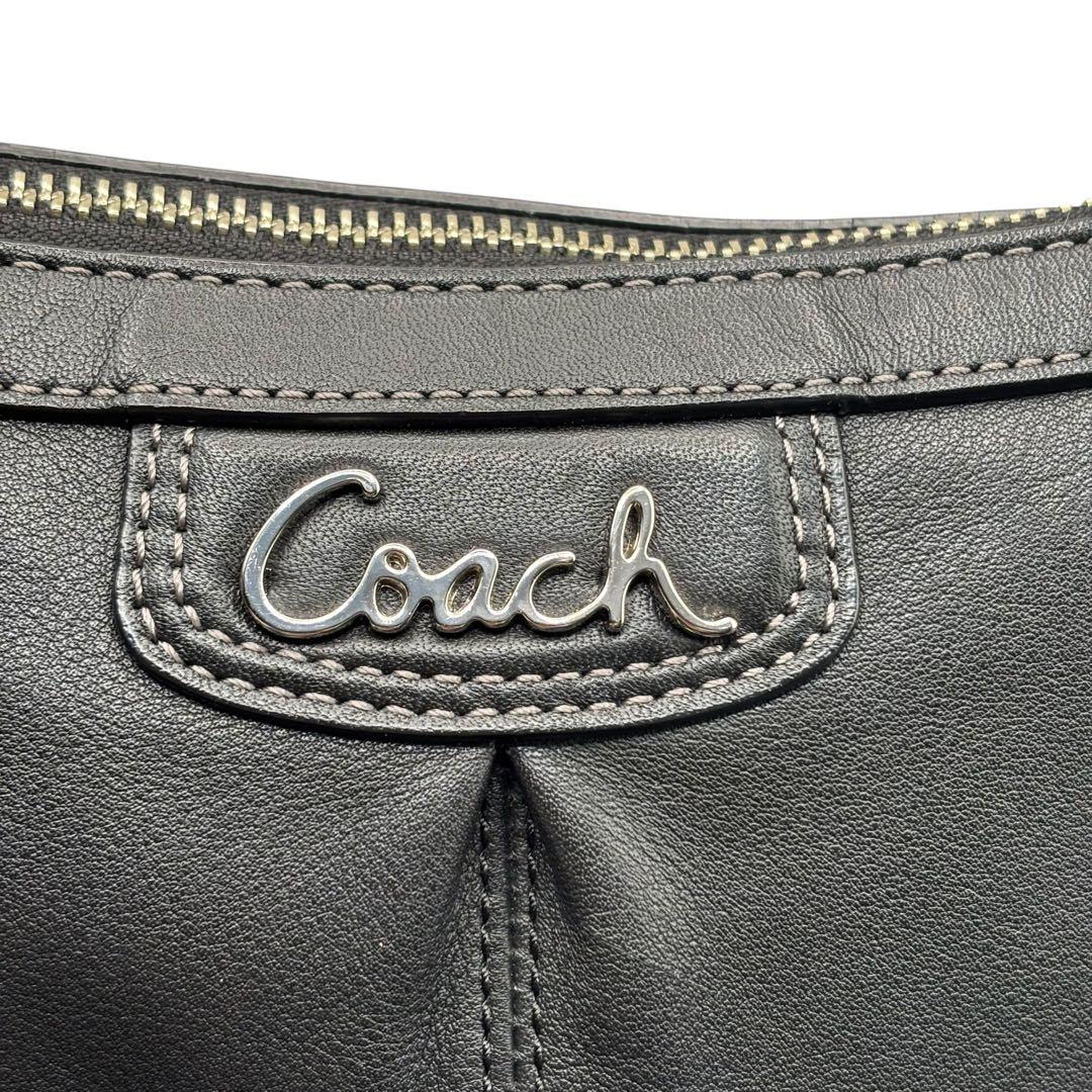 Coach ブラックレザーショルダーバッグ　y2k