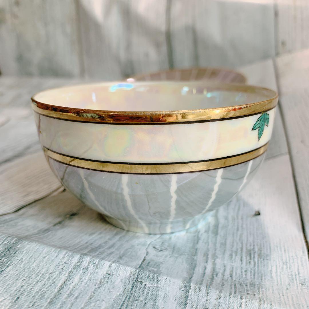 オールドノリタケ 花柄 金彩 ラスター ハンドペイントアンティーク 美品