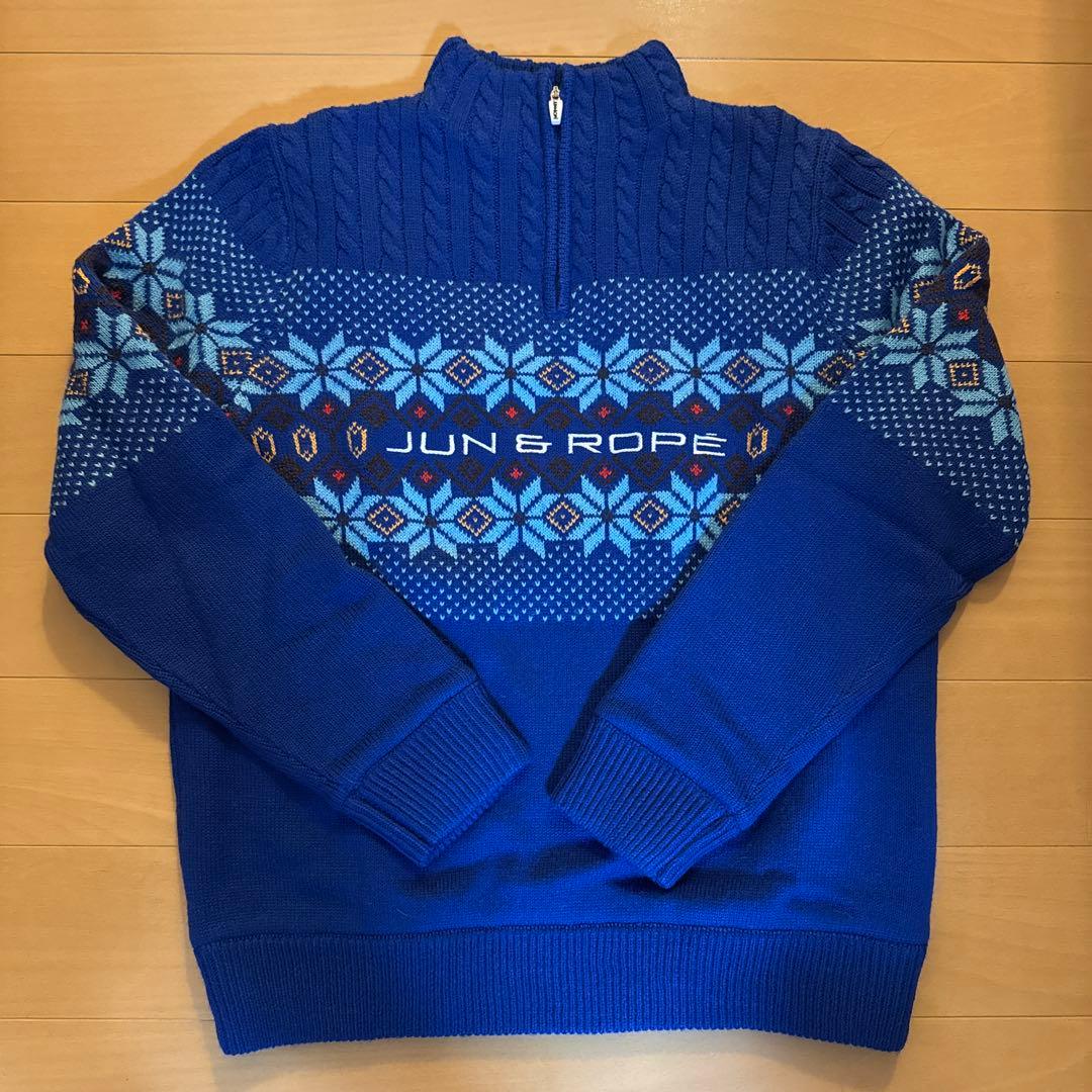 《sale》JUN & ROPE フェアアイル柄 保温裏地付き長袖プルオーバー