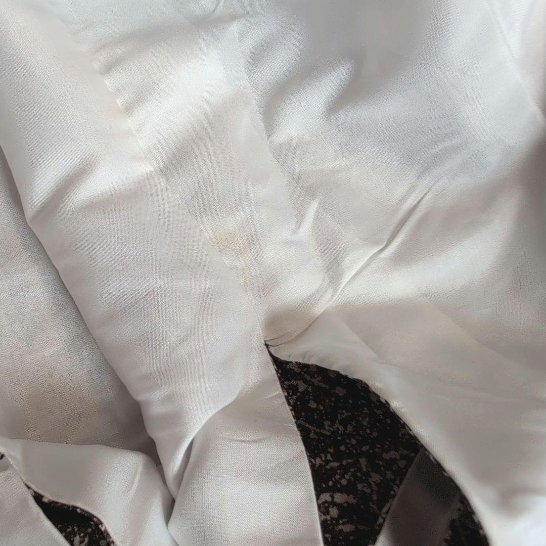 小紋　フルセット　着物　正絹　星屑　ダークブラウン　F5