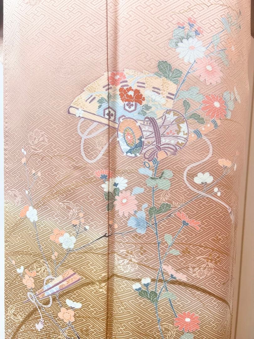 美品　裄丈長め　正絹訪問着　フルセット4点　卒業式　入学式　七五三　お宮参り