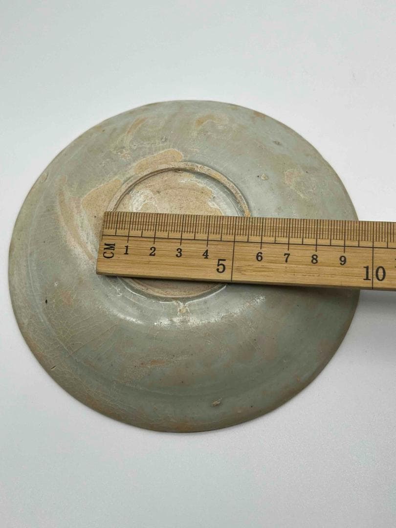 北宋時代　青白磁刻魚文輪花皿　唐草魚藻文盞　景徳鎮　影青(A-78)