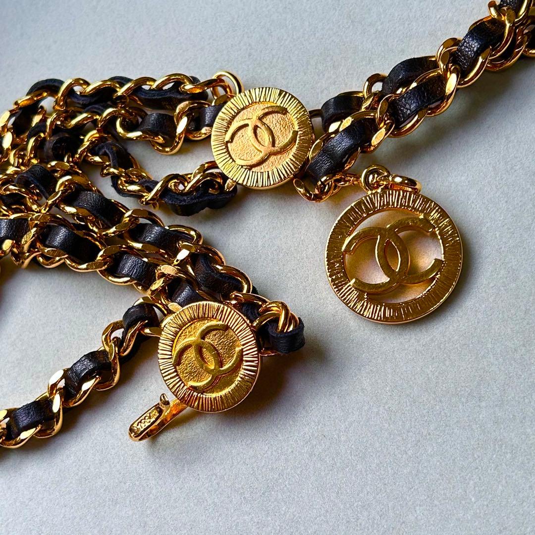 CHANEL チェーンベルト　1984 3連レザー