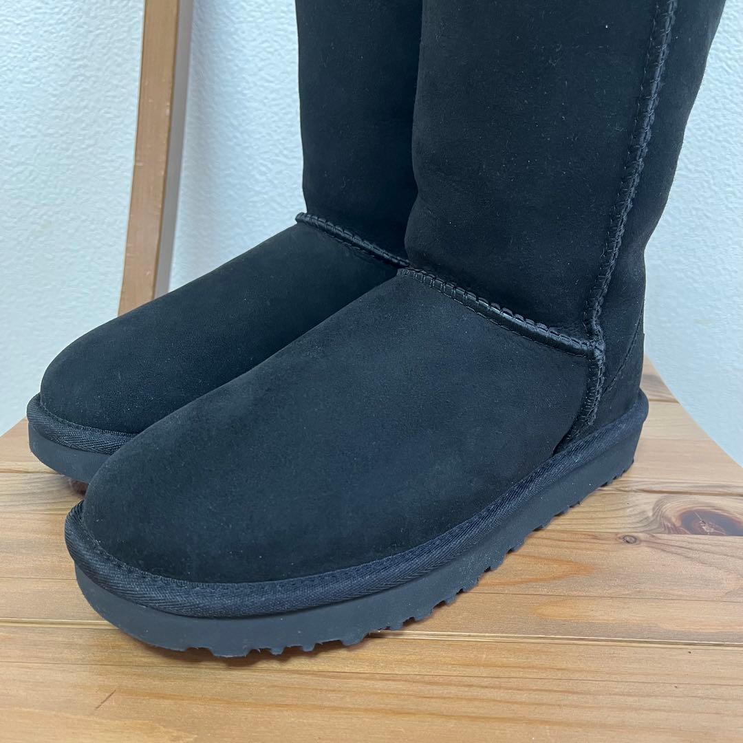 美品✨【UGG 】アグ　ムートンブーツ　ロング　クラシックトール2 黒　23㎝