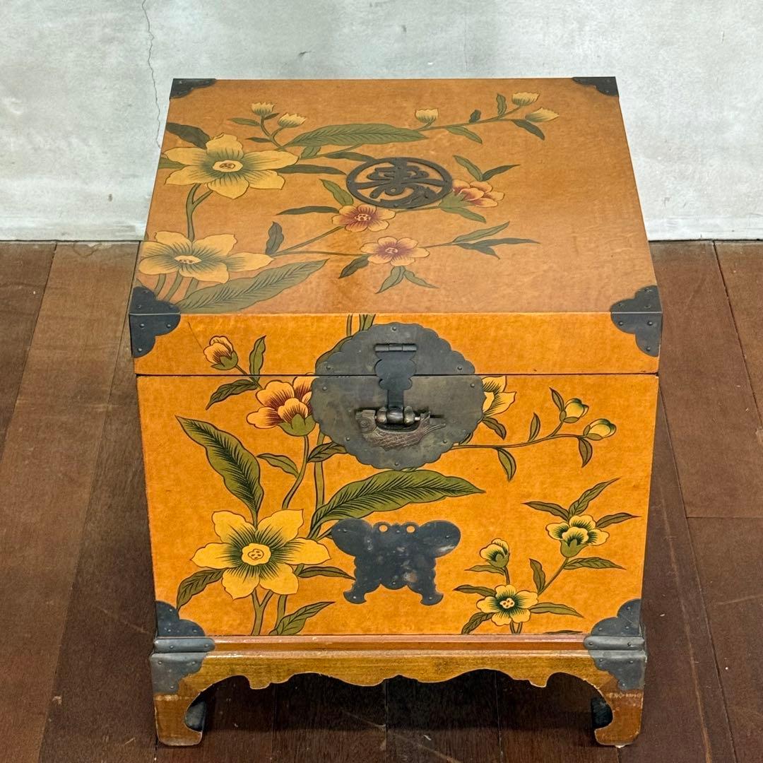 H15K27 季朝家具 木製 収納箱 鍵付き