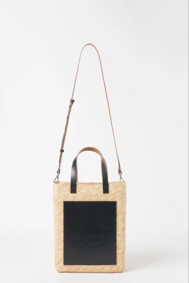 みかん)PLAN C かごバッグ ベージュ/黒