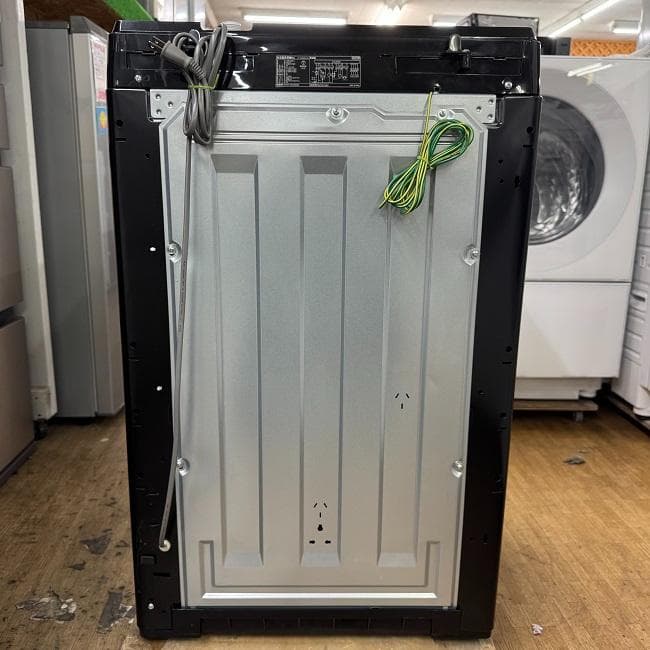 地域限定送料無料 超美品 ガラスドア冷蔵庫・洗濯機 ブラック家電 2点セット