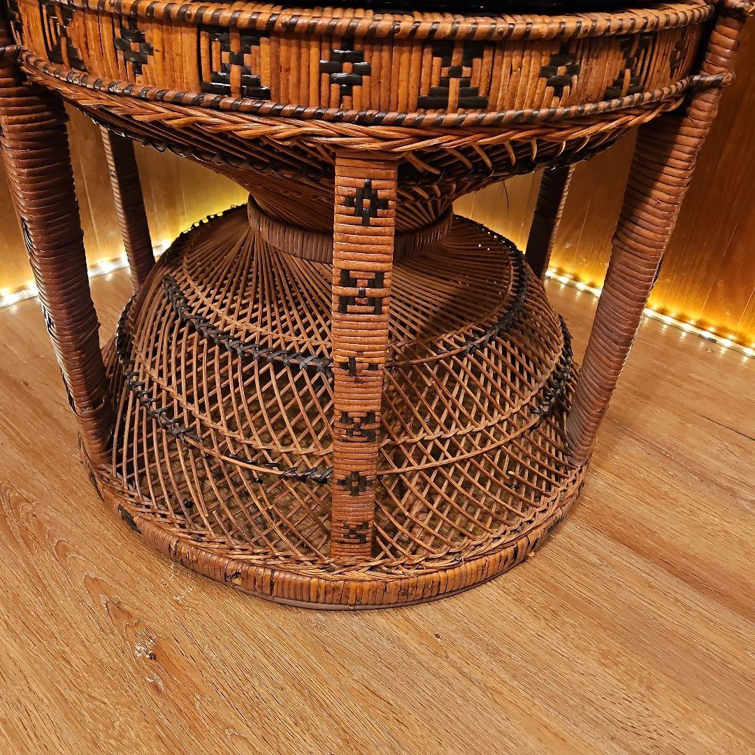 特大 希少 ヴィンテージ ピーコックチェア ラタンピーコック エマニエル婦人