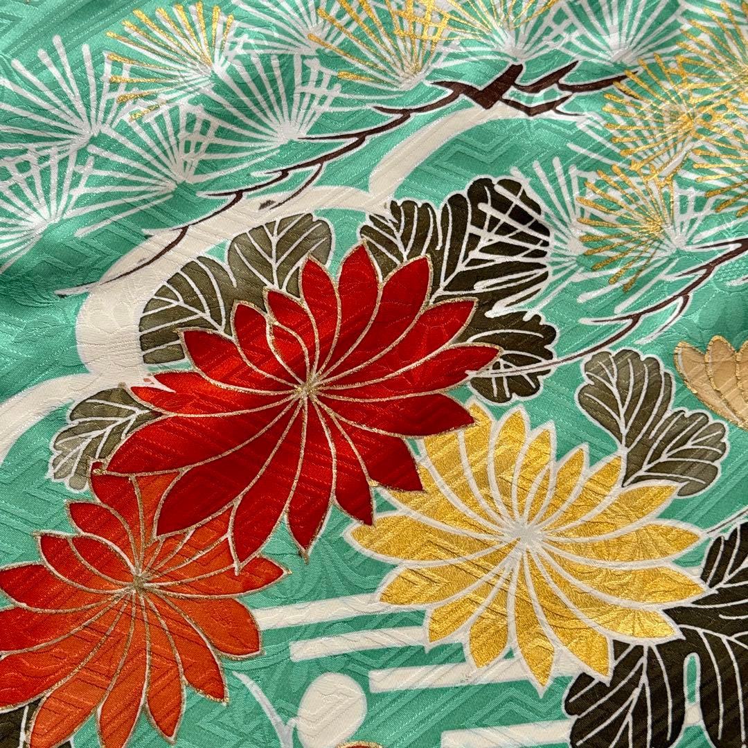 極上　美品振袖フルセット　手挿し友禅　正絹長襦袢　古典柄　成人式　155〜165