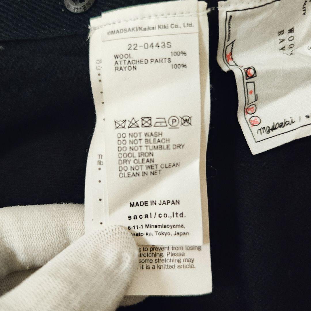 【希少】sacai × MADSAKI★センター刺繍ロゴニット コラボ サイズ3
