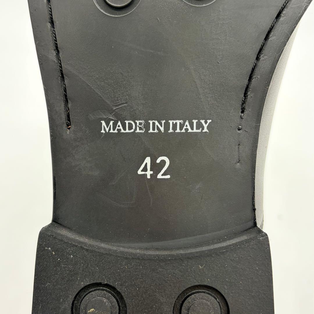 【展示品】バーニーズニューヨーク ストレートチップ 27cm 黒 内羽根 革靴