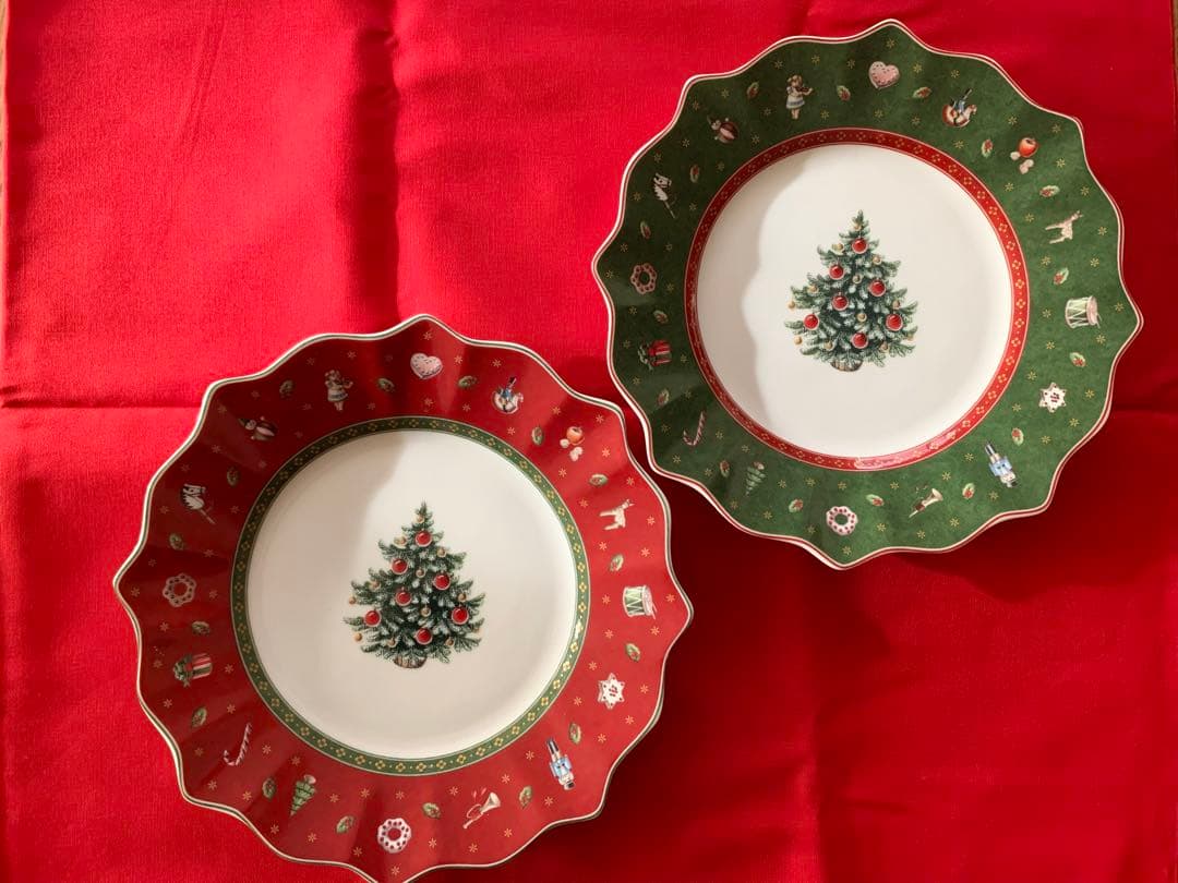 未使用 ビレロイ＆ボッホ トイズデライト クリスマス皿 24cm 2枚セット