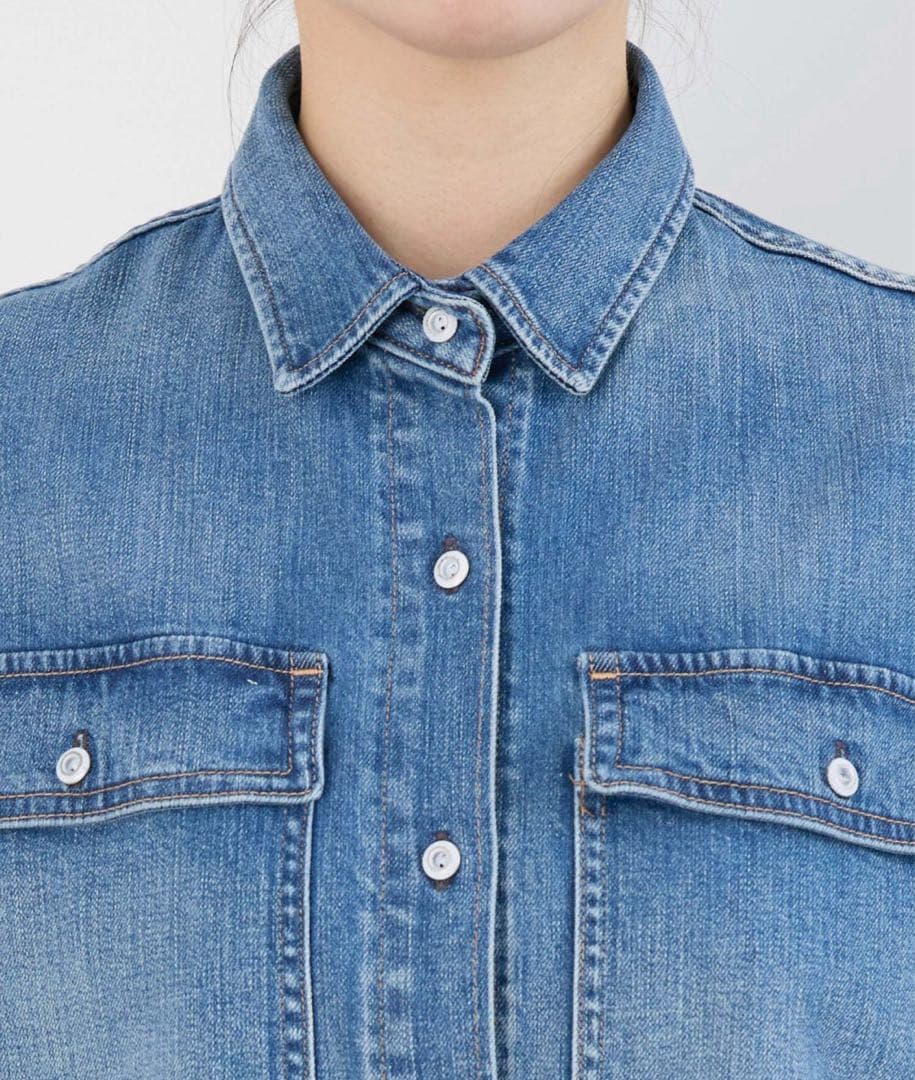 【Healthy denim】デニムシャツAlmond ブルー ナノユニバース0