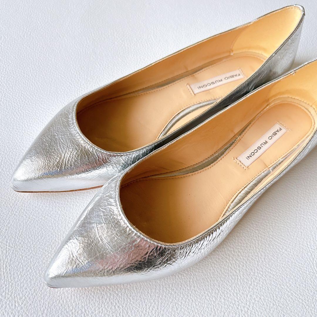 未使用✨ FABIO RUSCONI ポインテッドトゥフラットパンプス　22.5
