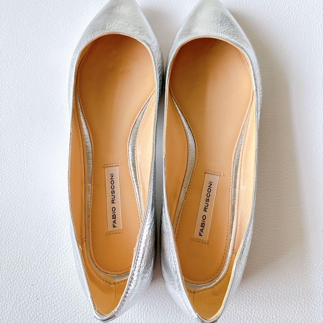 未使用✨ FABIO RUSCONI ポインテッドトゥフラットパンプス　22.5