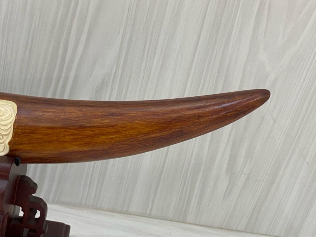 天然マンモス牙美しい手作り彫刻 龍馬精神 置物飾り