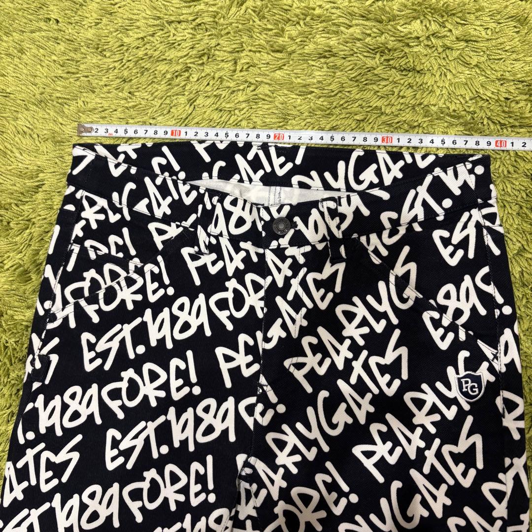 パーリーゲイツ PEARLYGATES ストレッチパンツ 総柄 落書き サイズ2