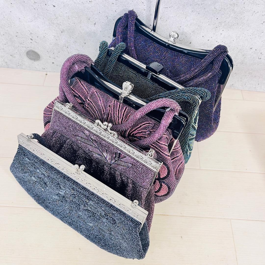 【5個 まとめて】ビーズバッグ 和装小物 ハンドバッグ 東京小黒 など