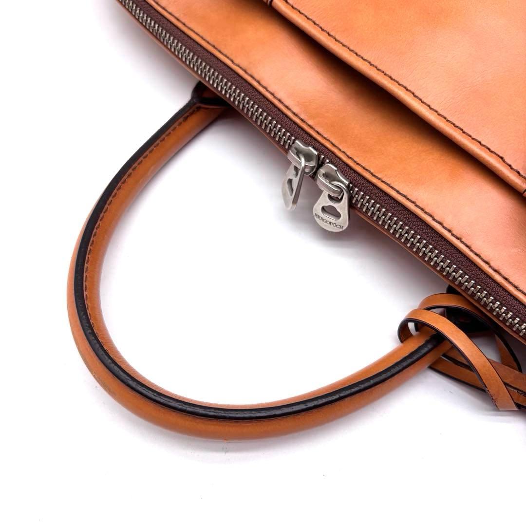 ✨美品✨エルゴポック　ビジネスバッグ　A4可　2way　オールレザー　キャメル