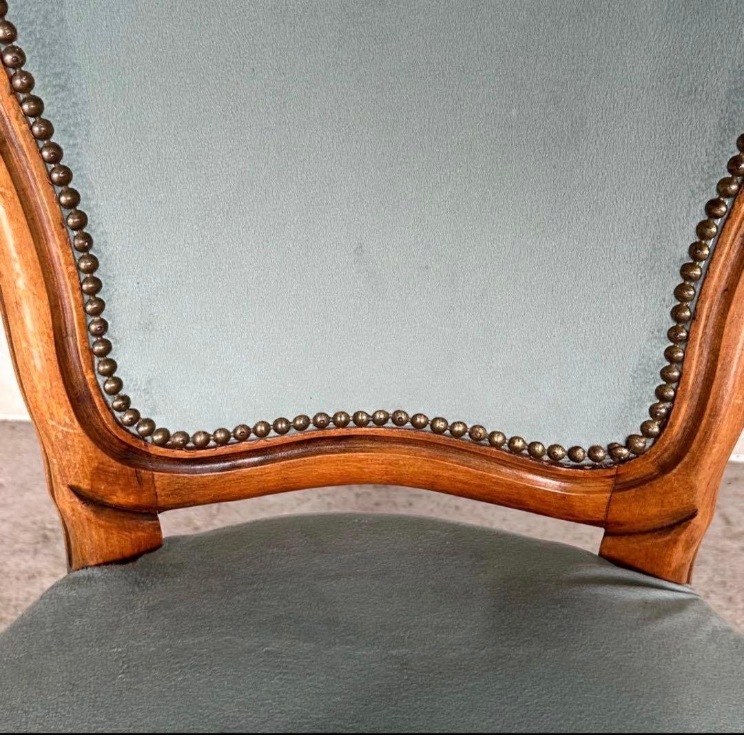 ✦90s✦ロココ調 イタリア製ダイニングチェア アンティーク　ベロア ベルベット