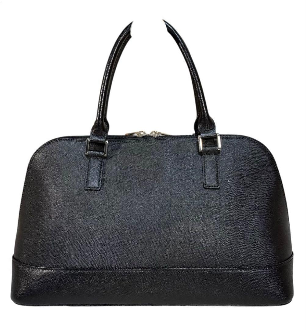 【極美品】希少　BURBERRY サフィアーノ　レザー　ハンドバッグ　ブラック