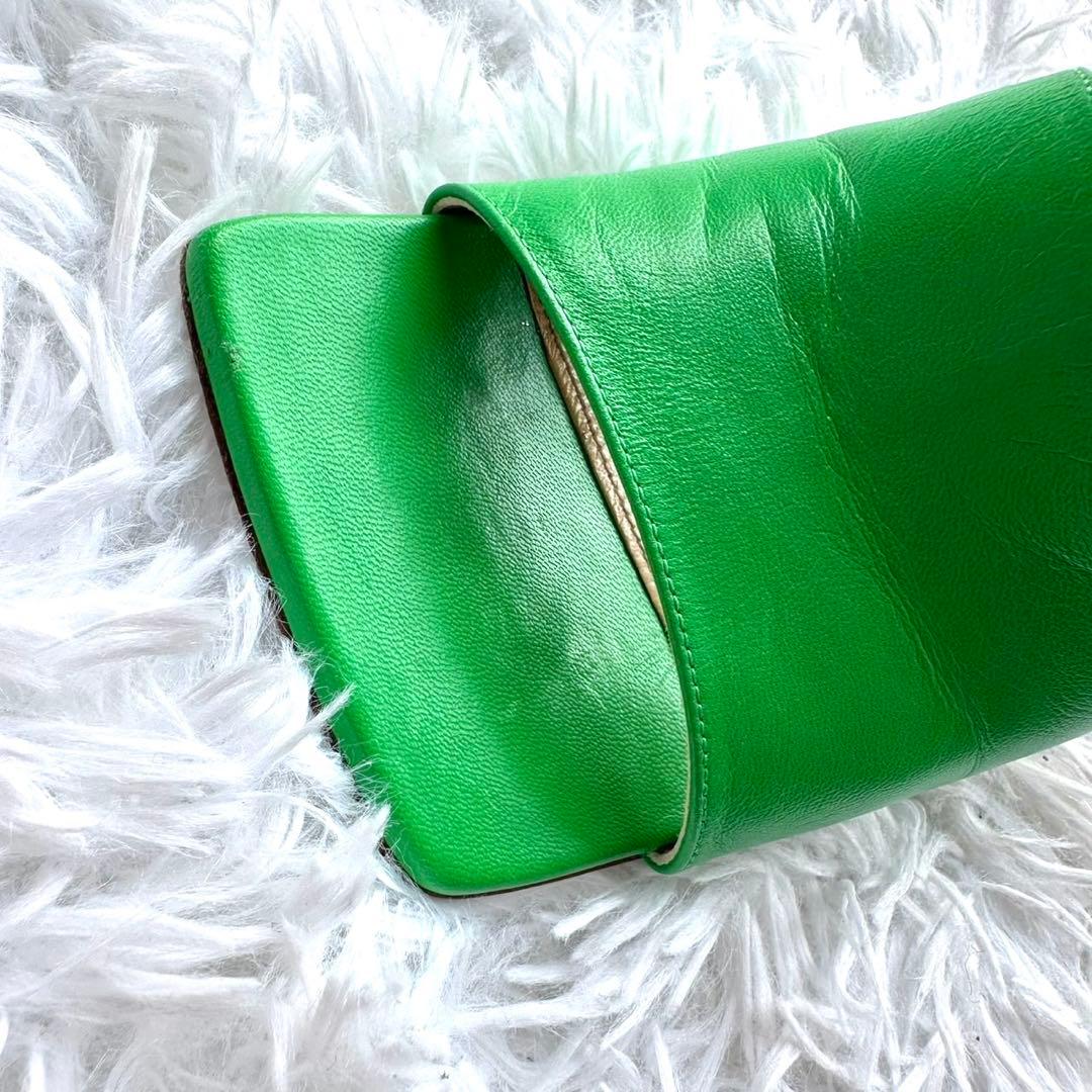 BOTTEGA VENETA サンダル 37 ミュール ラムスキン グリーン