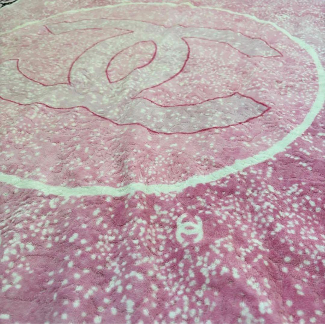 CHANEL シャネル ココマーク コットン ビーチタオル　ブランケット ラグ