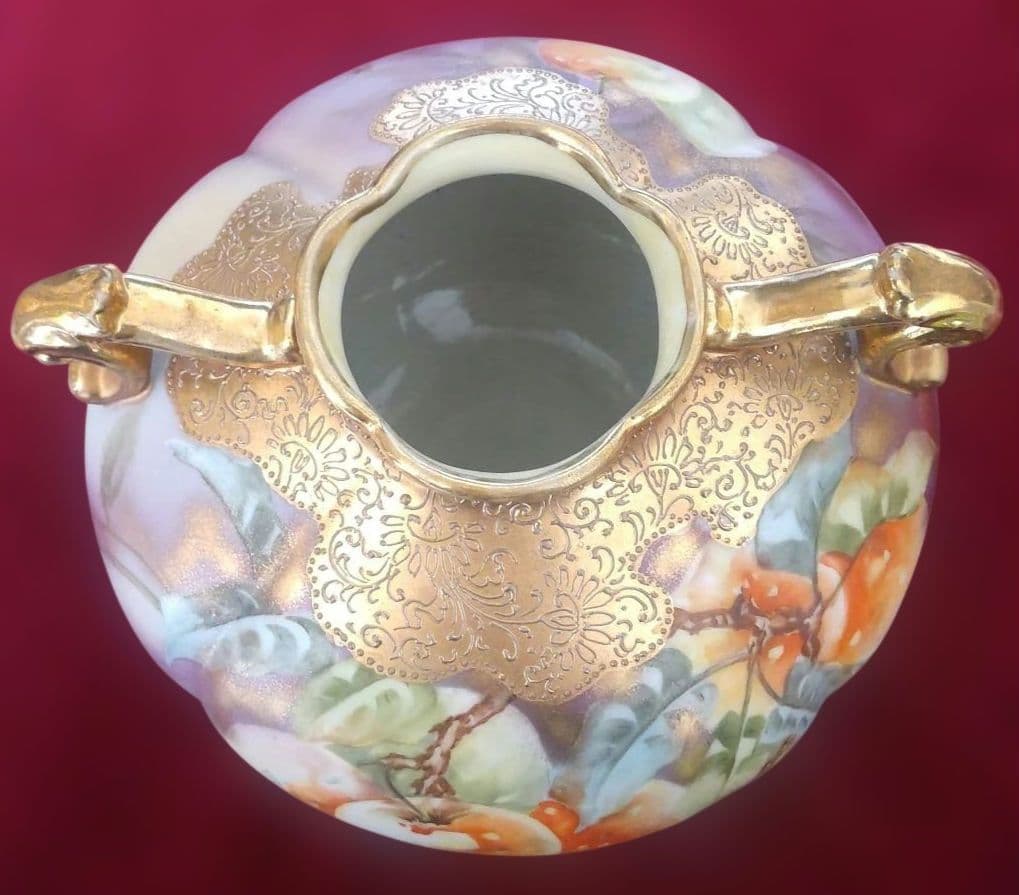 新春~1/31特価アンティーク オールドノリタケ メイプルリーフ花瓶