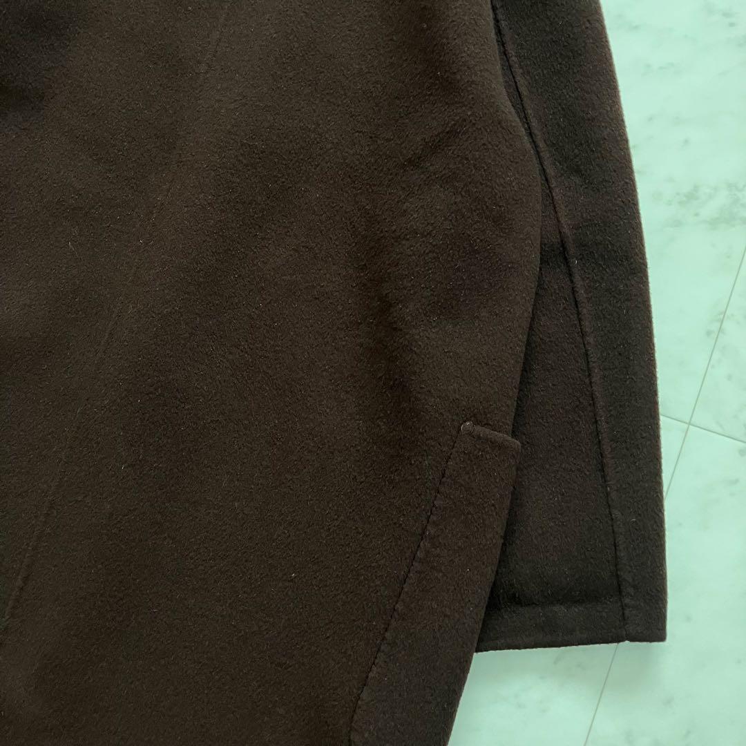 プラージュ ウールリバーコート リバーシブル ブラウン チェック 38