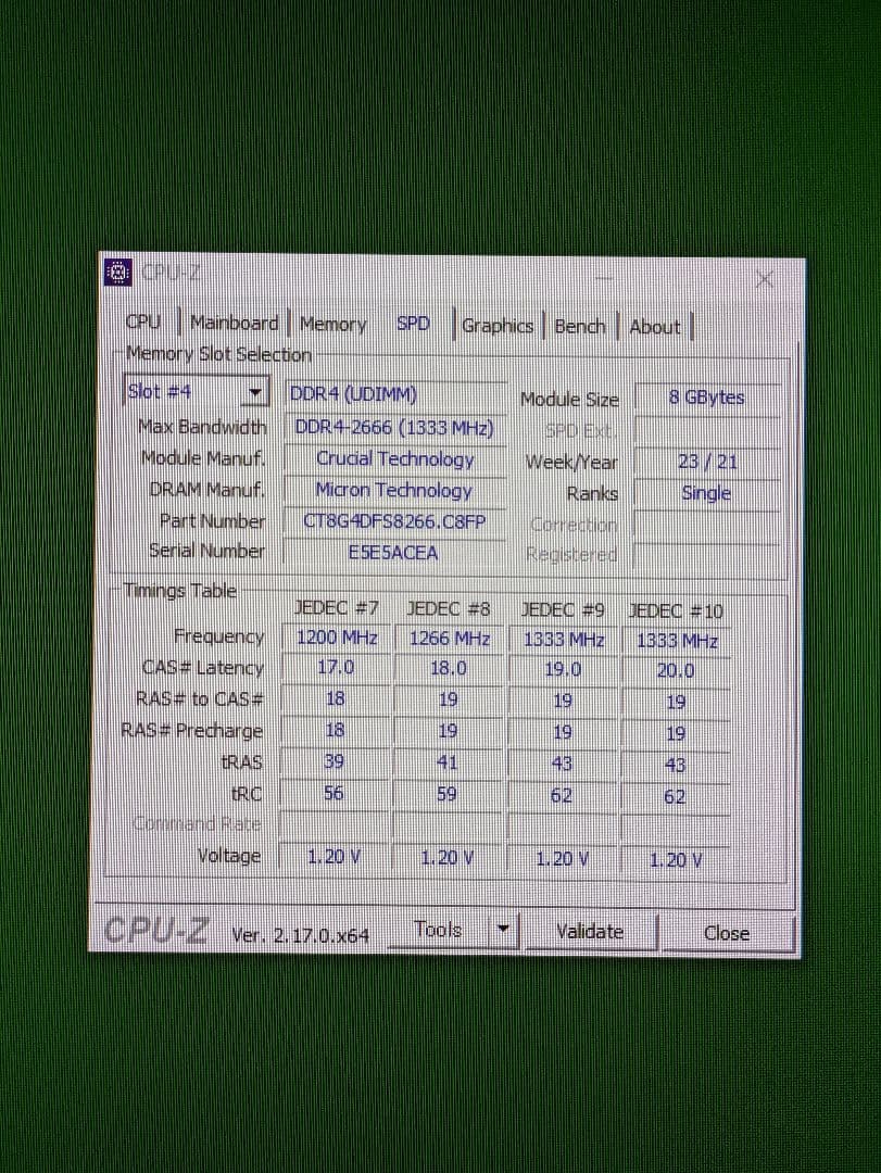 メモリ32GB Crucial DDR4-2666