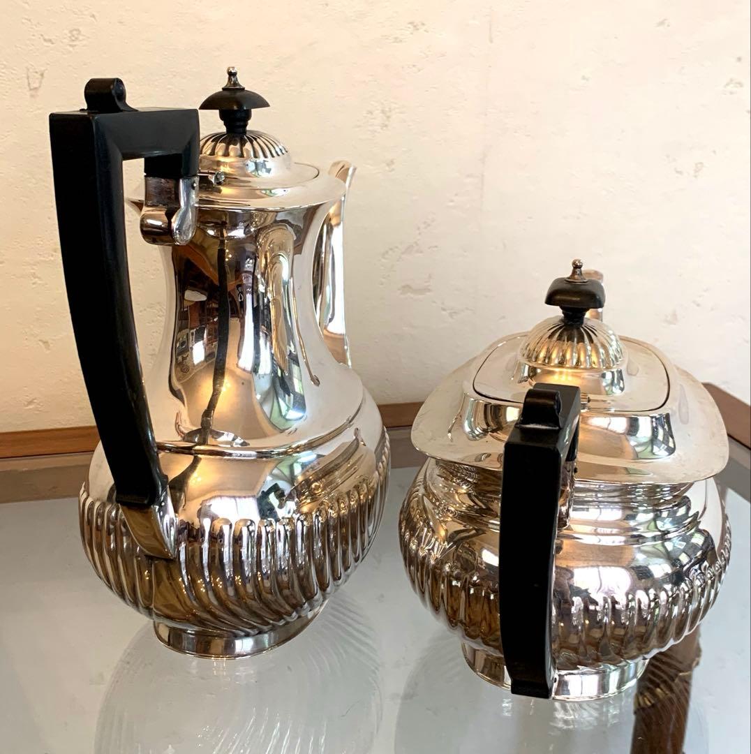 英国アンティーク 銀食器 クイーンアンスタイル アフタヌーンティーセット