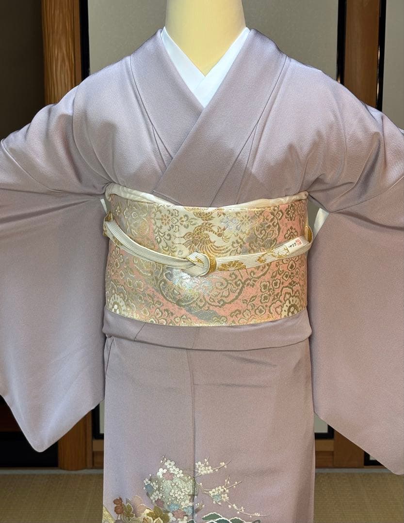 正絹豪華色留袖4点フルセット 色留袖　袋帯　帯締め帯揚げ
