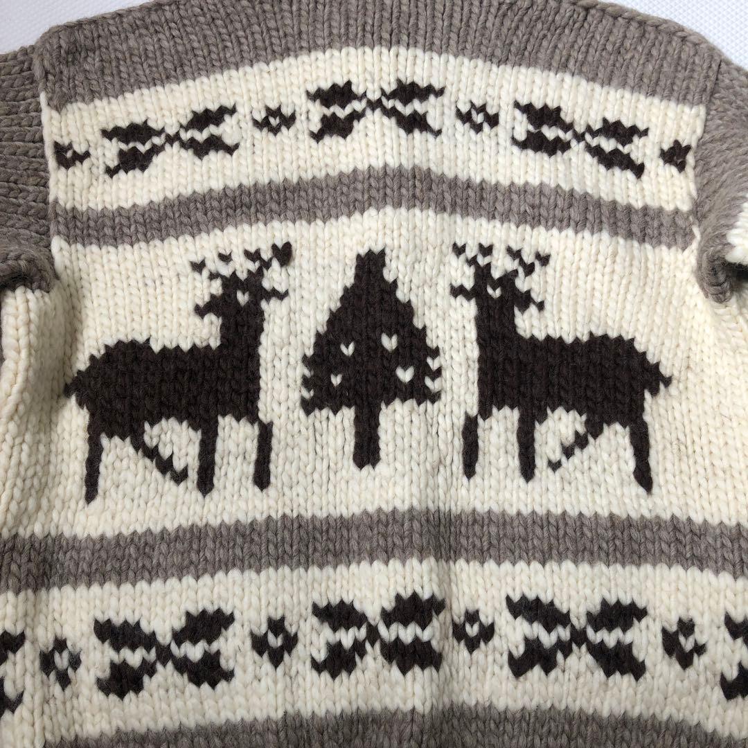 美品❣️カナダ製❣️肉厚カウチンセーター 大きめサイズ VIRGIN WOOL100