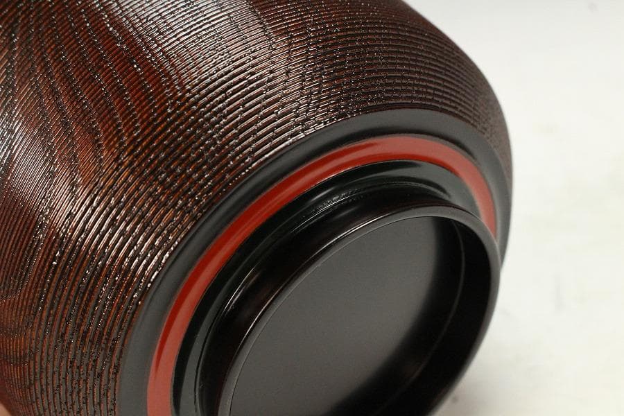 石州好 独楽塗 蕎麦椀 九客 受皿 九客 平安象彦製 共箱(K-A750)