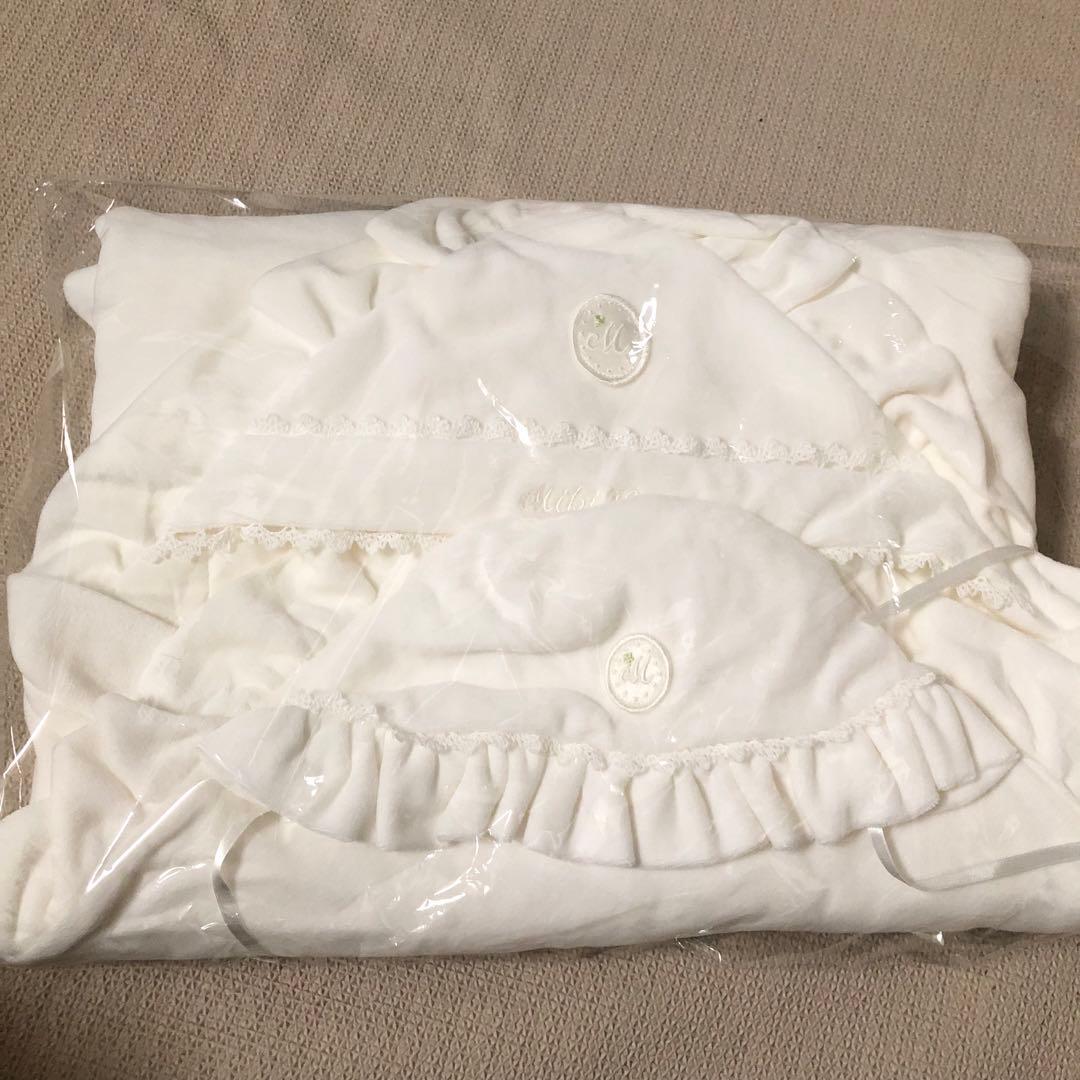 ミキハウス　ベロアアフガンと帽子　新品